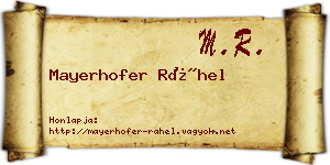 Mayerhofer Ráhel névjegykártya